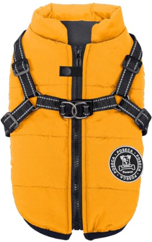 Poseca Waterproof Winter Coat for Small Dogs - Warm Vest Jacket with Harness for Small Medium Large Dogs