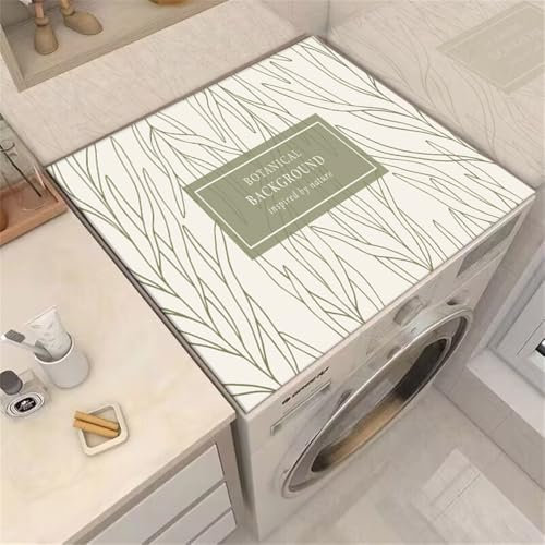 Odot Tappetino Antiscivolo Lavatrice, Tappeto Assorbente Superiore per Lavatrice, Pianta Nordica Tappeto Assorbente Asciugatura Rapida in Diatomee (Foglie di Canna,50x60cm)