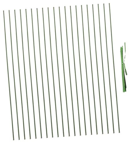 YARNOW Support de Fleurs D'hortensia 20 Pièces Tuteurs de Support de Plantes Tuteurs à Tige Unique Pliables en Métal Et Plastique pour Plantes Grimpantes D'intérieur/extérieur