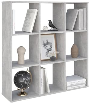 AT4 Regal Cubic Raumteiler Beton: Langlebiges Melaminholz, viel Stauraum, einfache Montage - modernes Design