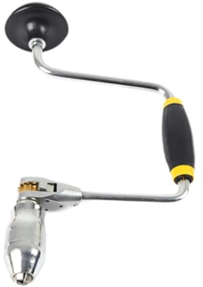 perfk Broca de carpintero, taladro de manivela, herramienta manual para carpintería, portabrocas portátil de 4 mordazas, pinza de broca oscilante para, 33 x 18.5 cm