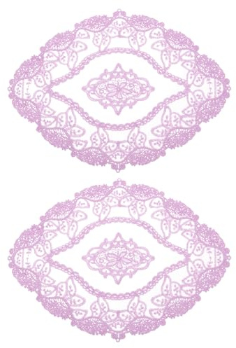 QUARKZMAN 2pz Sottobicchieri in Pizzo Retrò, Centrini all'Uncinetto Francese Ovale Ricamati Vuoti Tazze Vasi Tavolo per Pranzo Cucina Festa 28x22mm, Viola