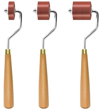 FYOBOT 3-Teiliges Gummiwalzen-Set für Basteln, Tintenwalzen-Set mit Komfortablem für Druckgrafik, Basteln und Stempeln