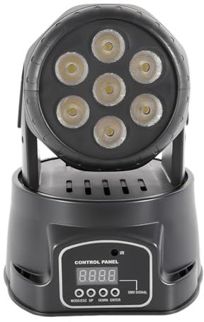 TONFEION Mini LED DMX Moving Head Licht Scheinwerfer Disco Strobe, 7X10 Watt RGBW, Lichteffekt Partylicht mit Fernbedienung, für Bar DJ KTV Disco Geburtstag Party Halloween (7 Stück)