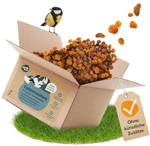 VYTAfield Futterrosinen 10kg - Energiereiche Rosinen für Wildvögel & Amseln