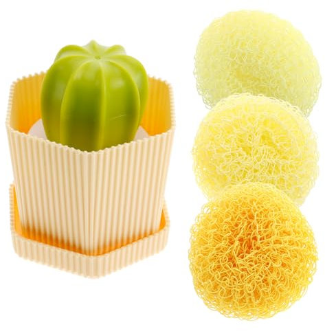 NIYANGLE Sturdy Kitchen Dish Cleaning Brush Dish Brush Set with Holder for Dish Soap Dispenser Kitchen Scrubbers for Dishes