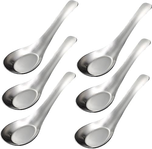 Cabilock 6St flacher löffel aus edelstahl Suppenlöffel für den Haushalt Retro-Löffel spoon set kochlöffelset auswechselbarer Esslöffel multifunktionaler Esslöffel Rostfreier Stahl Silver