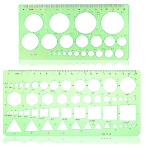 Ymapinc Circle Template for Drawing Drafting Geometric Stencils for Painting Circle/Geometric Drawing Templates Plastic Transparent Geometry Tool for School Office Supplies