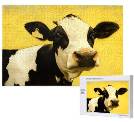 Vaca lechera Puzzle 1000 Piezas, 5D DIY Puzzles Animal Puzzle Adultos y Niños, Puzzle Juego para Niños a Partir de 5 Años, Color Puzzle con Caja de Regalo for Home Wall Room Decor, Regalo Mujer -699