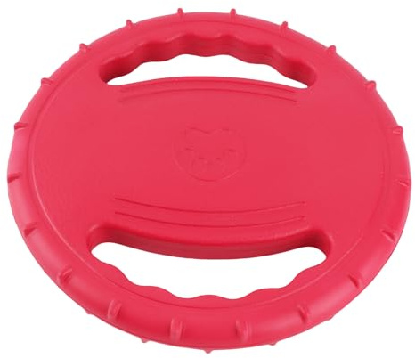 Tomvorks Juguete de Disco Volador para Perros, TPR Flexible, Alivio del Estrés, Entrenamiento de Mascotas, Disco Volador para Perros Grandes, Playa y Lago (Rojo)
