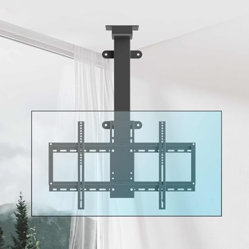 Soporte de Techo motorizado para TV para Pantalla de 32 a 70 Pulgadas, Soporte TV Techo motorizado con Control Remoto inalámbrico y Control Remoto con Memoria, Soporta 60 kg (Lift 90-220)