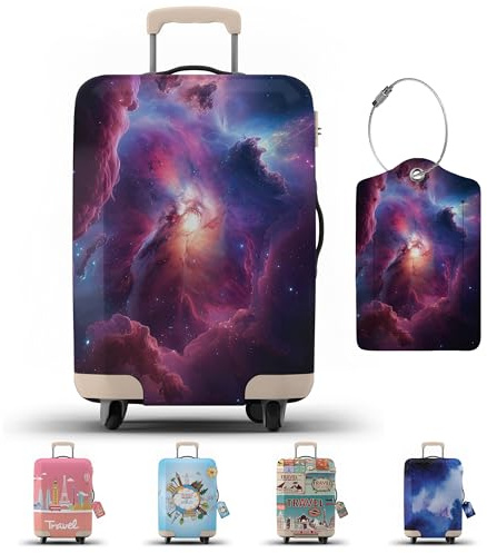 JJ PRIME - Funda para maleta con etiqueta de equipaje | Protector de equipaje | Funda protectora para maleta con cremallera - Protección para maleta, M, moderno