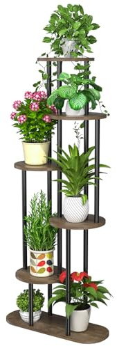 Support pour plantes à 6 niveaux, étagère métallique d'intérieur pour plusieurs plantes, grands supports pour fleurs d'angle pour terrasse, jardin, salon, balcon, chambre à coucher