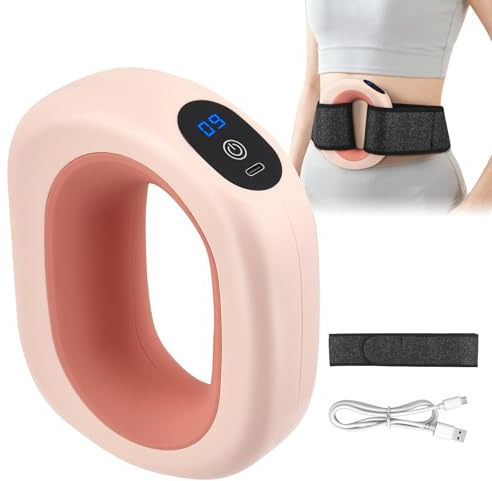 Multifunktionaler Ganzkörper Faszienring, Massagegerät Elektrische Handmassagegeräte, 12 Geschwindigkeiten Faszienmassagegeräte mit 130cm Verstellbarem Gürtel, für Beine, Arme, Taille, Rücken(Rosa)