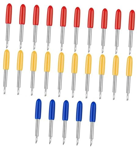 WOONEKY 25 Pezzi Lettere Accessori per lama del plotter taglio ricambio macchina Cutter coltello incisione lama per lettere della taglierina Colore Casuale