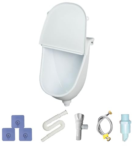 Outdoor Urinal for Backyard | Wall Urine Diverter for Garden - Overflow Proof Urinal with Lid for Kids Men Boys Camping RV Garage Restroom Outside Backyard