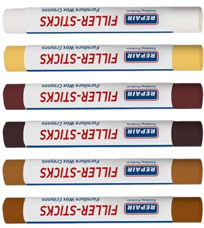 Wood Markers Furniture Repair - 6 Colors, Filler Wood Paint, Laminate Floor Repair Kit, Furniture Woodd Markers Wax Sticks | Colorful Cover Ups For Stains Hole Crack Baseboard Cabinet Hardwwood Wall