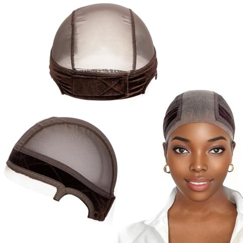 Muorruo Lace Wig Cap for Ladies, Wig Cap with Support Band for Secure Hold, Glue-Free Lace Wig Cap with Transparent Lace, Non-Slip Adjustable Headband