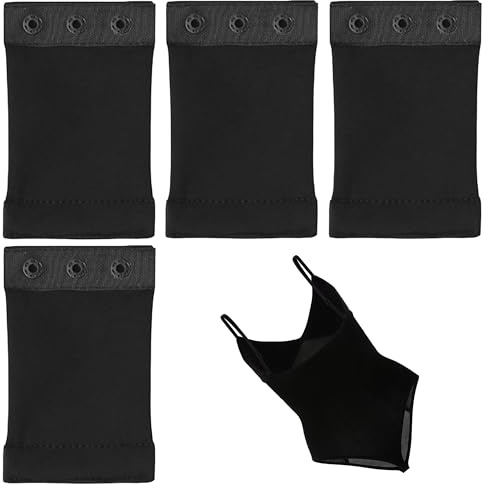 Ltsbaed 4 Piezas Extensor para body mujer, Desmontable y lavable,10 x 5 cm, para body reductor mujer y fajas reductoras mujer（negro）