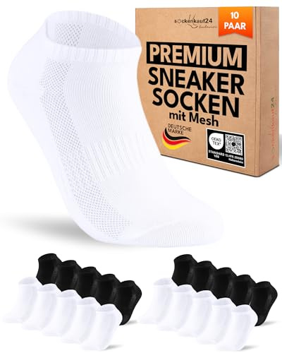 10 Paires Chaussettes Basses Homme 43-46 Socquettes Noir Blanc Courtes Coton Respirant
