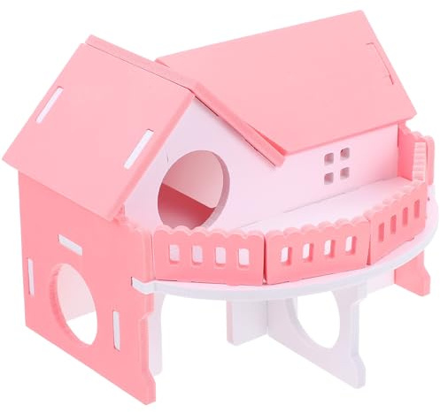 ifundom Hamsterhaus aus Kunststoff Kleintierhaus mit Schlafnest und Versteck 18x15x14cm Rosa Sicheres Nest für Zwerghamster und Kleine Haustiere zum Ausruhen