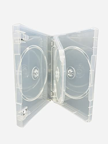 25 custodie per CD/DVD/BLU RAY, 27 mm, per 3 dischi, trasparente