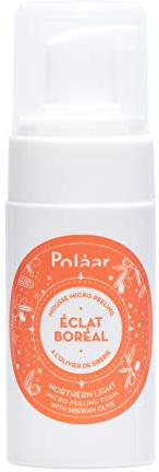 Polåar - Micro-Peeling-Schaum Éclat Boréal mit Sibirischem Olivenbaum - Reinigende Gesichtspflege - Hellt den Teint auf, Verfeinertes Hautbild - 95% Natürlich, Vegan, Made in France - 100 ml