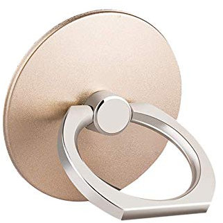 Mobile Phone Metal Ring Stand Holder, 360 Degree Rotation & Universal Smartphone Ring Phone bracket Finger Loop for Almost All Phones/Pad (Gold)