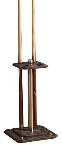 Mirtqj Pool Queue Rack, Freistehendes Snooker Queueständer, Massivholz Cue Stand, Kann Unterbringen 4 Loch Für Home Office/Teak Korn / 30x30x55cm