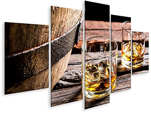 islandburner Cuadro en Lienzo Un Vaso de Whisky en el Viejo sótano Cuadros Modernos Decoracion Impresión Salon