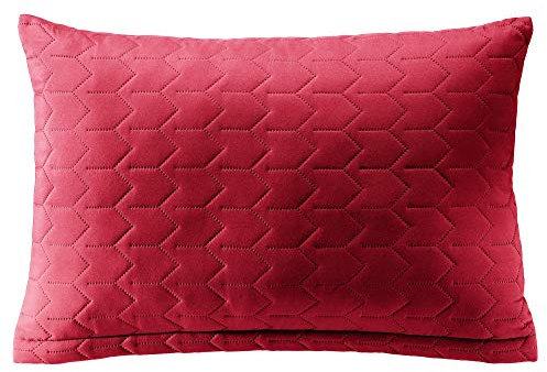 Aqua-Textil Dreamlike Zierkissen 40 x 80 cm Bordeaux rot Mikrofaser Dekokissen leichte Wattierung Steppkissen