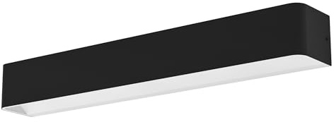 EGLO LED Wandlampe Sania 5, 1 flammige Wandleuchte, minimalistisch | Wandbeleuchtung aus Metall in Schwarz, Weiß, Kunststoff in Satiniert, LED Badezimmer Lampe warmweiß, L 62 cm, IP44