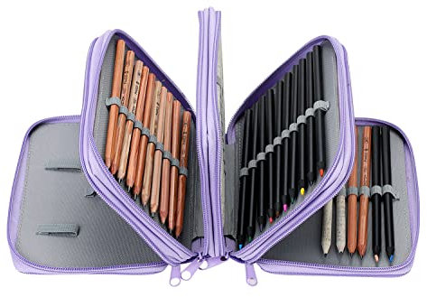 Federmäppchen mit 72 löcher Federmappe 4 Fach Stiftetasche Große Kapazität Mäppchen Teenager Bleistift Beutel Oxford Federtasche mit Reißverschluss Schlamperbox Bleistiftetui für Büro Schule