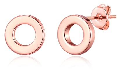 Philip Jones Rose Gold Plated Circle Stud Earrings