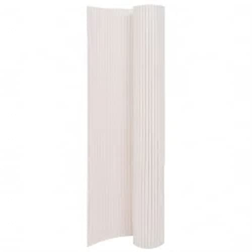 PVC Sichtschutzmatte Standard Sichtschutz Garten Balkon Terrasse Zaun Doppelseitig Sichtschutzzaun Balkonverkleidung Zaunblende, 110x400 cm Weiß