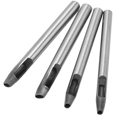 4 piezas Mano de 4 mm Herramienta de perforación de orificios huecos, Agujero oval en forma de ojal Perforación Herramienta de perforación, Perforadora oval para cuero Leather Craft