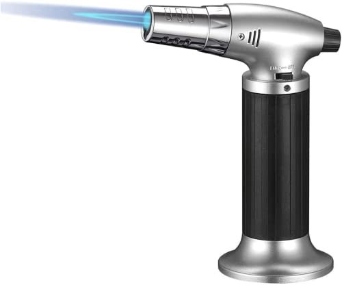 Attractive and FashionBrûleur à gaz, brûleur de cuisine avec serrure, brûleur au butane rechargeable pour la cuisine Maison Crème brûlée Pâtisserie Desserts Camping