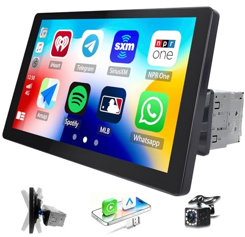 Autoradio Bluetooth 1din 9 Zoll Abnehmbarer Touchscreen, Autoradio mit Bildschirm, Multimedia Player mit FM Radio, MirrorLink, SWC, Bunten Hintergrundbeleuchtung, Fernsteuerung + Rückfahrkamera