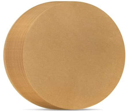 DISSKNIC 8 Inch Parchment Paper Rounds, 100PCS Unbleached and Non Stick Baking Parchment Rounds, Precut Round Parchment Paper for Baking Sheets Round, Cake Pans, Springform Pan, Bamboo Steamer