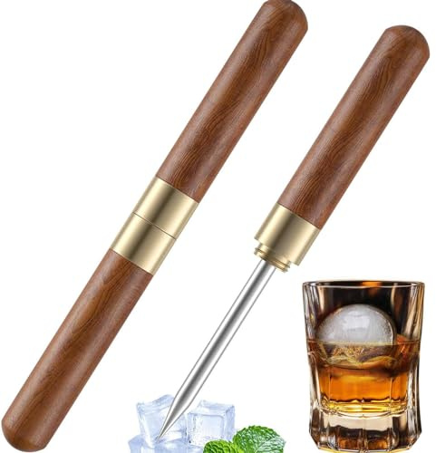 Rerdeim 【Pack of 2】Ice Pick, Ice Pick Tool With Cover Non-Slip, Ice Picks Stainless Steel For Breaking Ice, Easy Grip, For Kitchen, Bars, Camping, Restaurant, Bartender