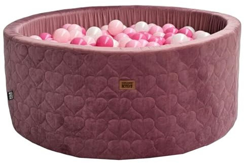 GoldenGroup Bällebad Baby 90x40 cm - Spielzeug - Samt Ball Pool - Indoor Spielplatz - Rund Bällebad Schaumstoff - Bällebad Kinder - Bällebad ohne Bälle - Rosa