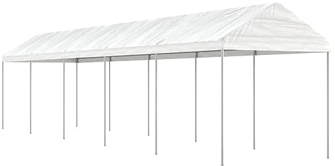 ShCuShan Pavillon mit Dach Weiß 11,15x2,28x2,69 m Polyethylen Pergola Pavillion Winterfest