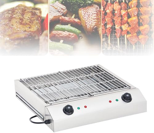 Parrilla De Barbacoa Comercial Sin Humo, Parrilla De Barbacoa Interior Profesional, Máquinas Para Fabricar Productos Cárnicos De Acero Inoxidable De 5600 W, Con Bandeja De Goteo Llena De Agua