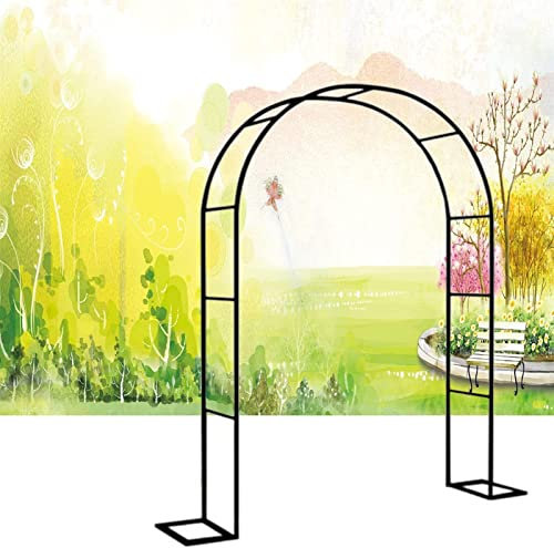 Arche Jardin Aluminium Largeur, Arche À Rosiers Métal, Filet À Plantes Grimpantes, Filet de Treillis, pour Récolte de Concombres, Légume, Vignes, Plantes Grimpantes,180x220x40CM