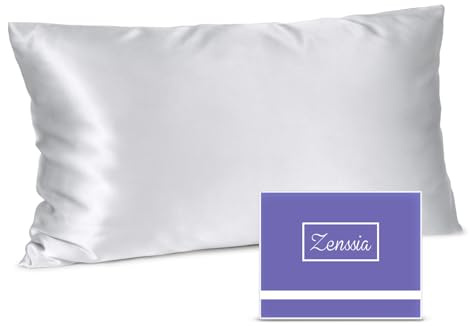 Zenssia Seidenkissenbezug 40x80, 100% Maulbeerseide, Silbergrau, 1 Stück | Echte 19 Momme Seide, Superweich & Atmungsaktiv, Haar- und Hautpflege, Verdeckter Reißverschluss, Luxuriöser Schlafkomfort.