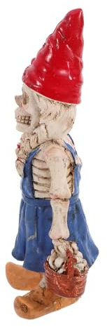IMIKEYA Halloween Skeleton Ornament Resin Yard Statue Horror Gnome Unique Outdoor Decor Halloween Garden Gnome
