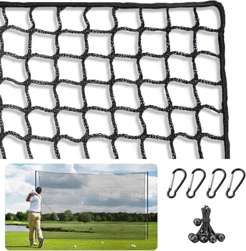 Hanured® Rete per Pratica di Golf 3x3M, con Corda e Fibbia, Reti in Poliestere per Golf, Hockey, Baseball e Altri Sport, Nero