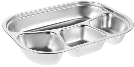 Ciieeo Fiambrera De Acero Inoxidable Multicompartimentos Grande 1300 Ml Sin Tapa Para Oficina, Escuela y Viajes, Plato Para Conservación De Alimentos Duradero y Práctico