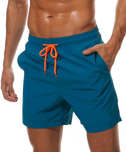 Kfnire Costume Uomo Asciugatura Rapida Pantaloncini Uom0 Bagno Coulisse a Contrasto e Tasche | Costume Uomo Mare con Fodera Costumi Bagno