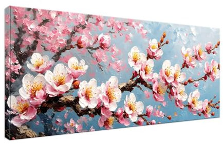 5D Diamond Painting Kits Completo, Fiore di pesco Diamond Painting Adulti, Pittura Diamante Quadri con Perline DIY Diamantini Crystal Art Strass Ricamo Painting per Decorazioni Casa 90x180cm J-421